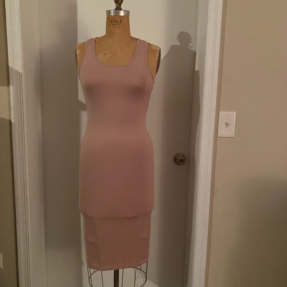 Fitted blush dress (Small)